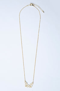 Gold-Plated Brass Necklace with White CZ