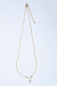 Gold-Plated Brass Necklace with White CZ