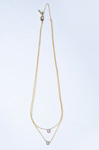 Rose & Green Stones Layered Necklace