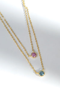 Rose & Green Stones Layered Necklace