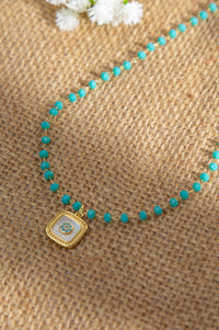18K Gold-Plated Turquoise Pearl Necklace