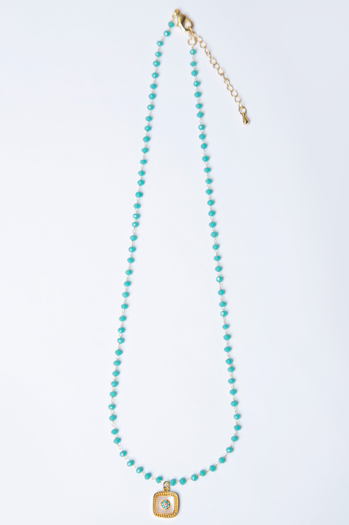 18K Gold-Plated Turquoise Pearl Necklace