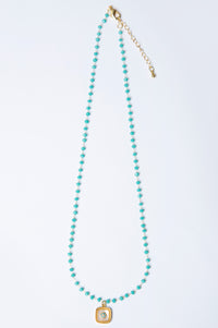 18K Gold-Plated Turquoise Pearl Necklace
