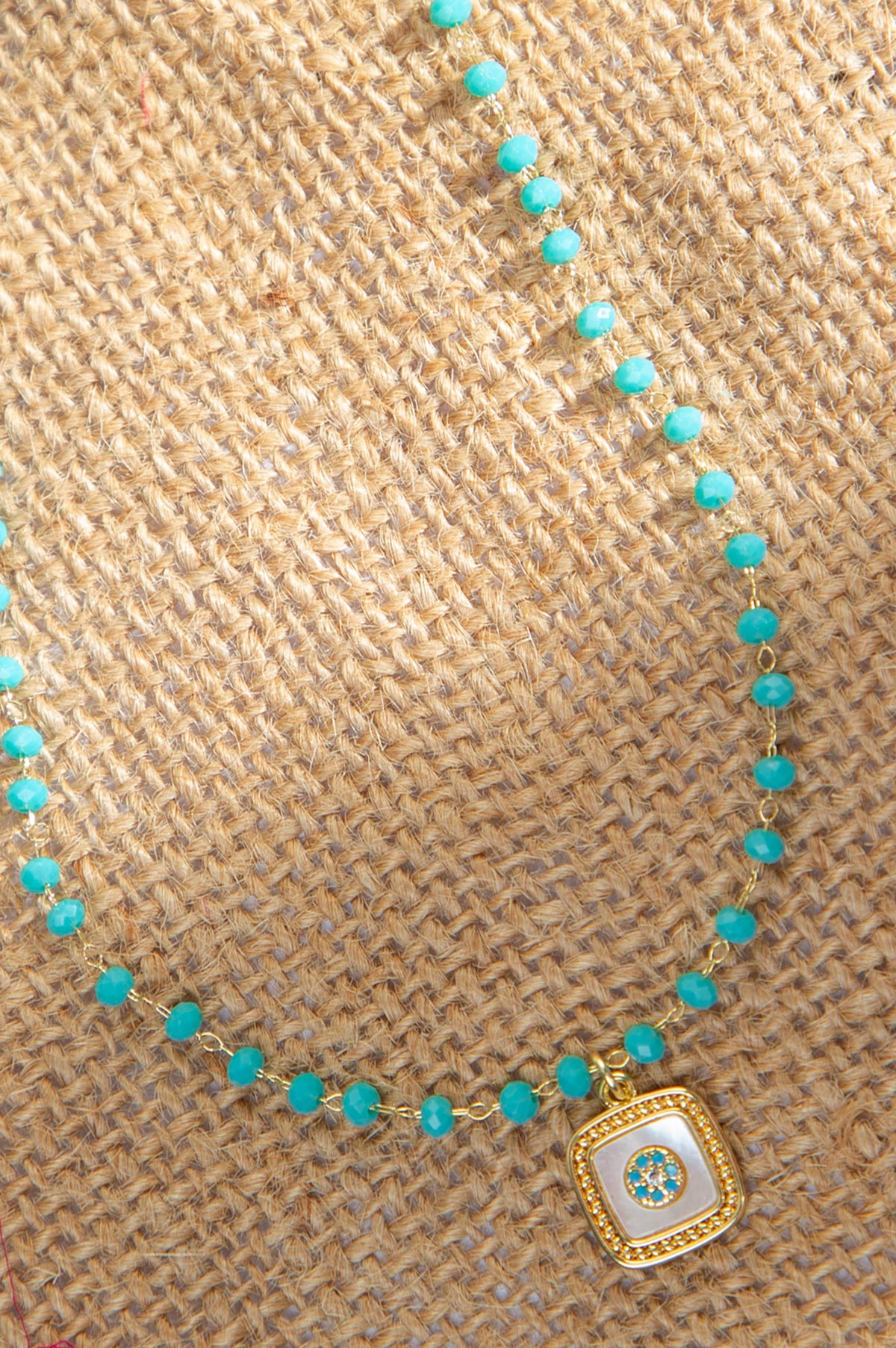 18K Gold-Plated Turquoise Pearl Necklace