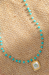 18K Gold-Plated Turquoise Pearl Necklace