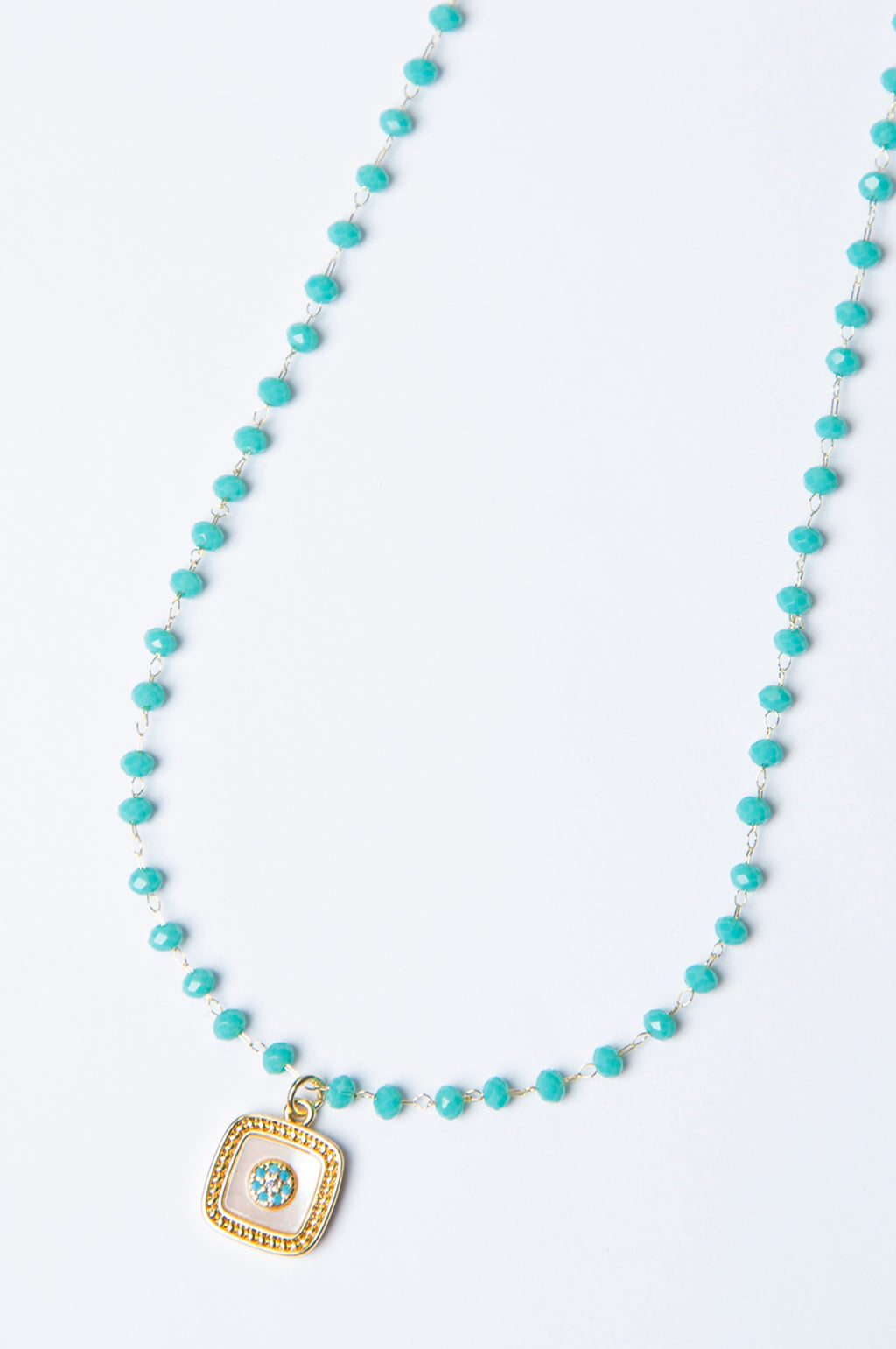 18K Gold-Plated Turquoise Pearl Necklace