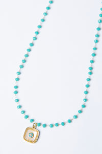 18K Gold-Plated Turquoise Pearl Necklace