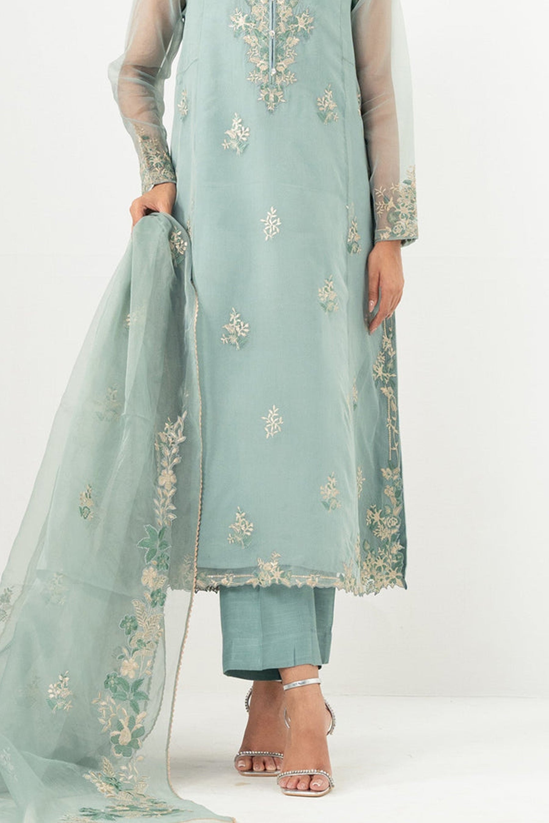 STITCHED DYED RAW SILK CULOTTES (FACTORY E-OUTLET)