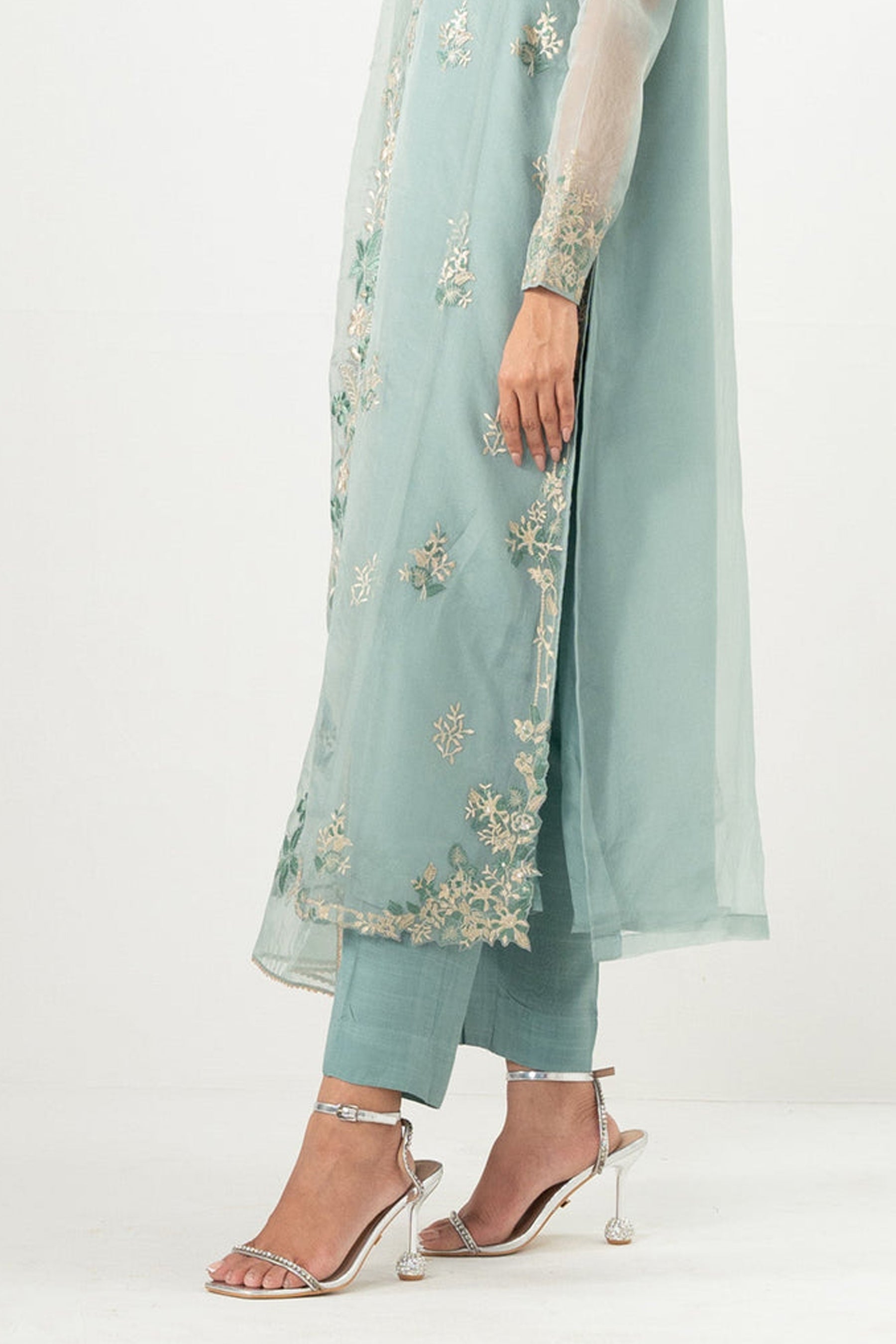 STITCHED DYED RAW SILK CULOTTES (FACTORY E-OUTLET)