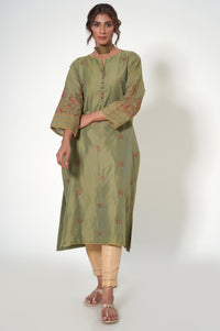 Stitched 1 Piece Cotton Net Embroidered Shirt