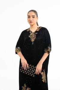 EMBROIDERED VELVET KAFTAN