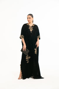 EMBROIDERED VELVET KAFTAN