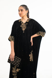 EMBROIDERED VELVET KAFTAN