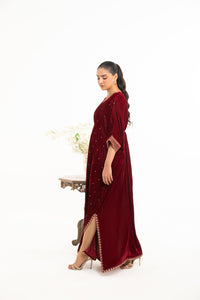 EMBROIDERED VELVET KAFTAN