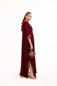 EMBROIDERED VELVET KAFTAN