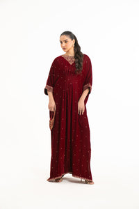 EMBROIDERED VELVET KAFTAN
