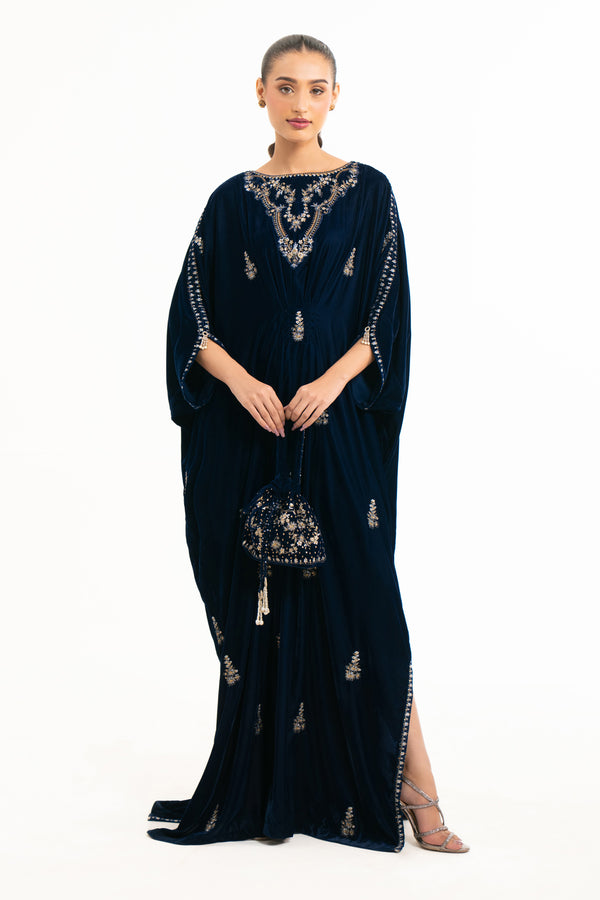 EMBROIDERED VELVET KAFTAN