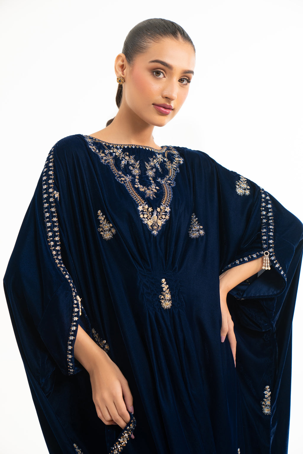 EMBROIDERED VELVET KAFTAN