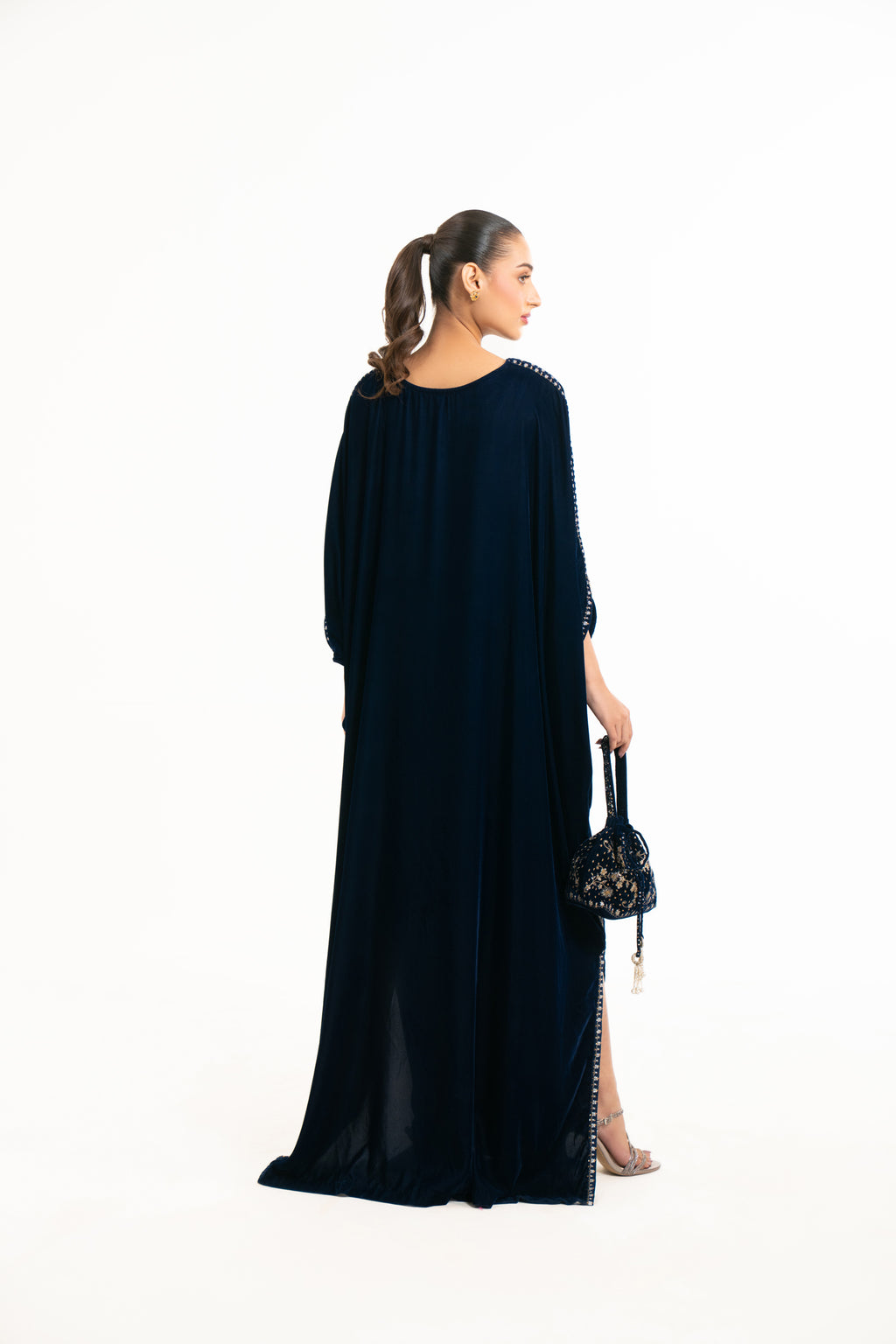 EMBROIDERED VELVET KAFTAN