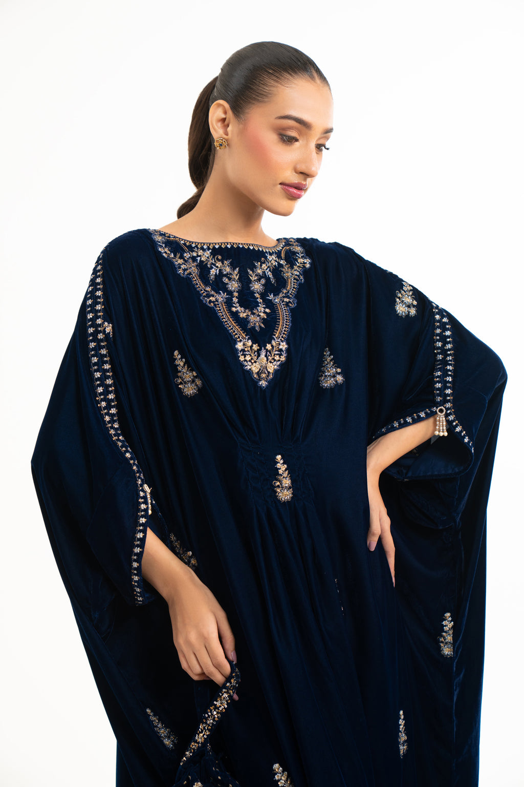EMBROIDERED VELVET KAFTAN