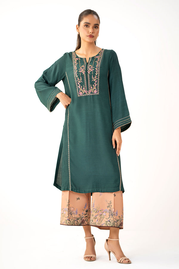 Stitched 2 Piece Embroidered Rawsilk Suit