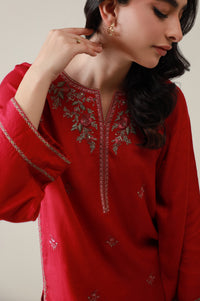 Stitched 2 Piece Embroidered Raw Silk Suit
