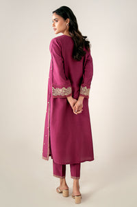 Stitched 2 Piece Embroidered Cotton Silk Suit