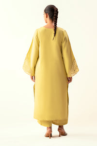 Stitched 2 Piece Embroidered Cotton Silk Suit