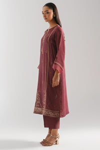 STITCHED EMBROIDERED RAW SILK SUIT