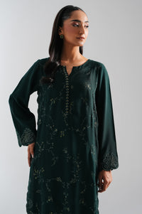 STITCHED EMBROIDERED OAK SILK 2 PIECE SUIT