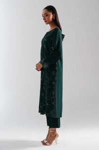 STITCHED EMBROIDERED OAK SILK 2 PIECE SUIT (FACTORY E-OUTLET)