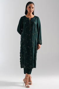 STITCHED EMBROIDERED OAK SILK 2 PIECE SUIT