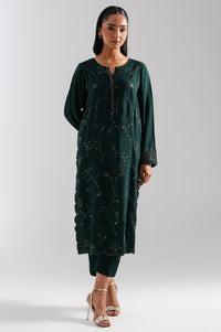 STITCHED EMBROIDERED OAK SILK 2 PIECE SUIT (FACTORY E-OUTLET)