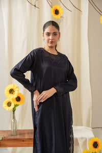 STITCHED EMBROIDERED RAW SILK SUIT