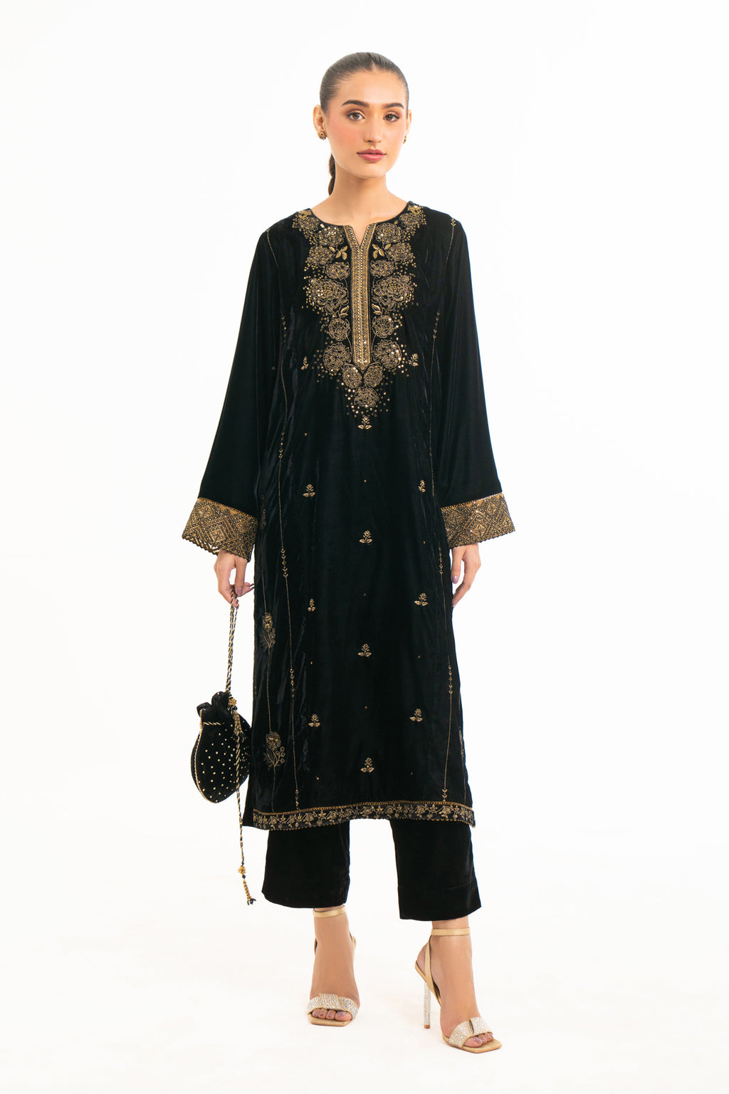 EMBROIDERED VELVET SUIT