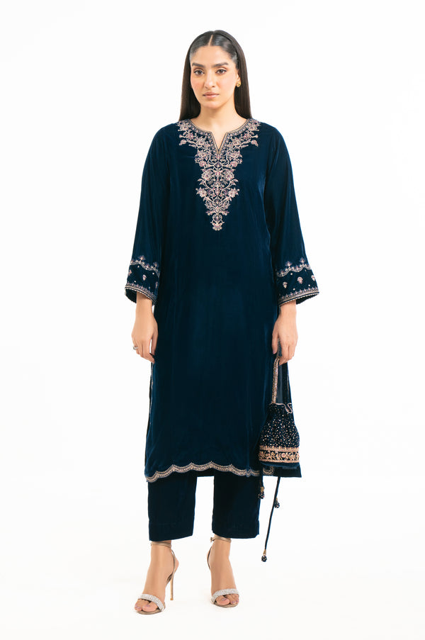 EMBROIDERED VELVET SHIRT & BOTTOM