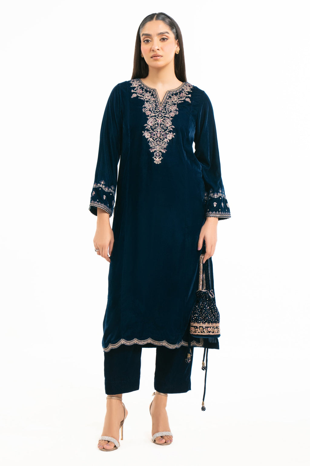 EMBROIDERED VELVET SHIRT & BOTTOM (FACTORY E-OUTLET)