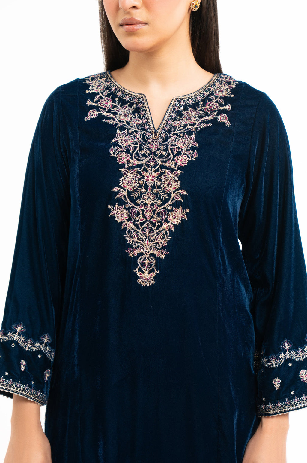 EMBROIDERED VELVET SHIRT & BOTTOM (FACTORY E-OUTLET)