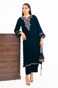 EMBROIDERED VELVET SHIRT & BOTTOM