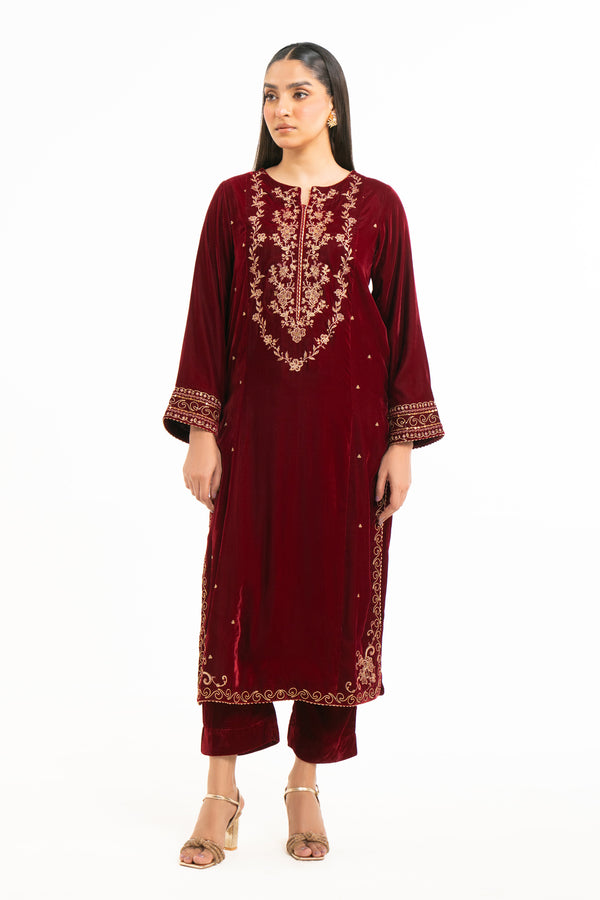 EMBROIDERED VELVET SUIT