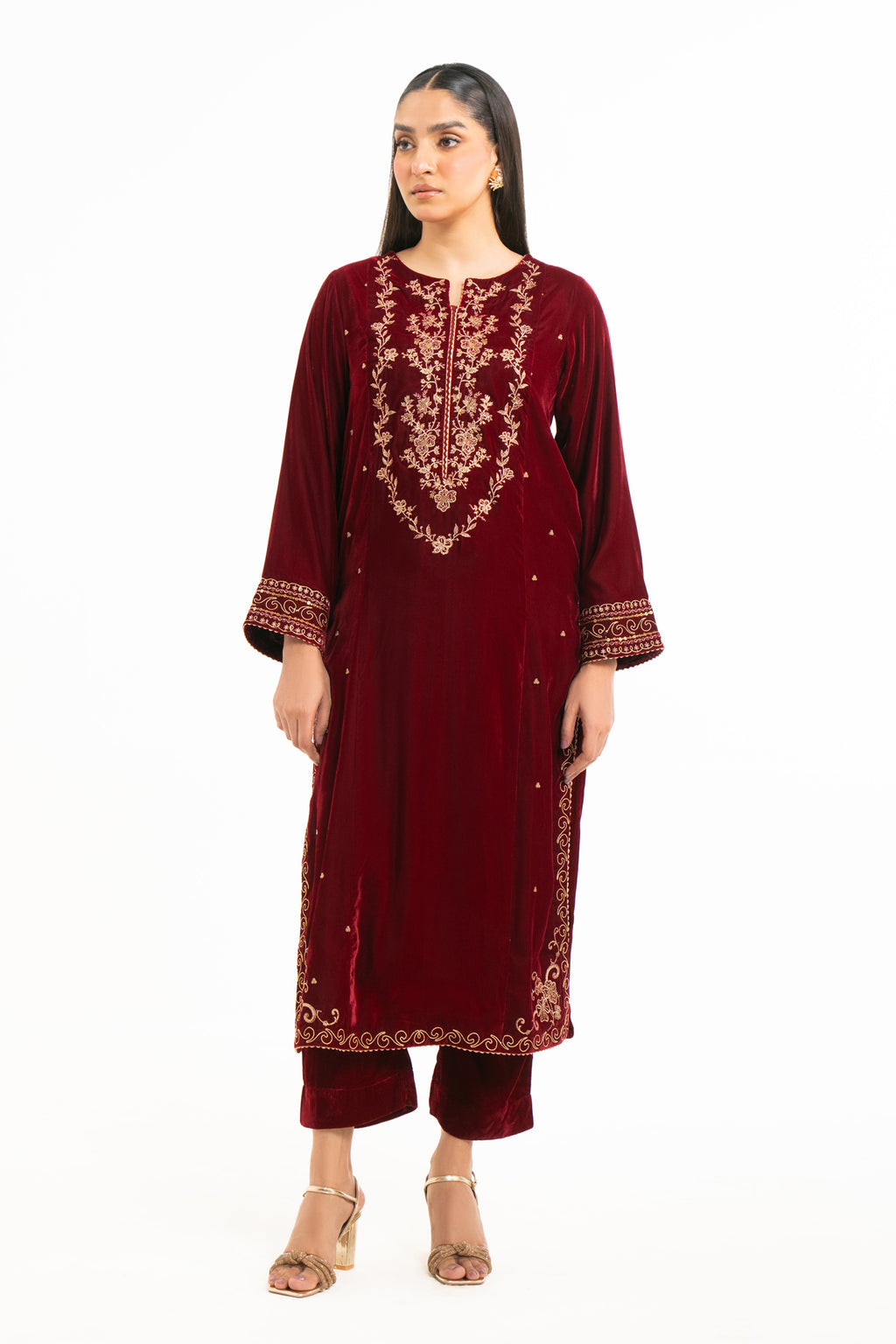 EMBROIDERED VELVET SUIT