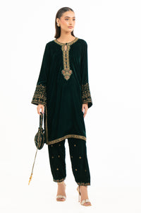 EMBROIDERED VELVET SHIRT & BOTTOM