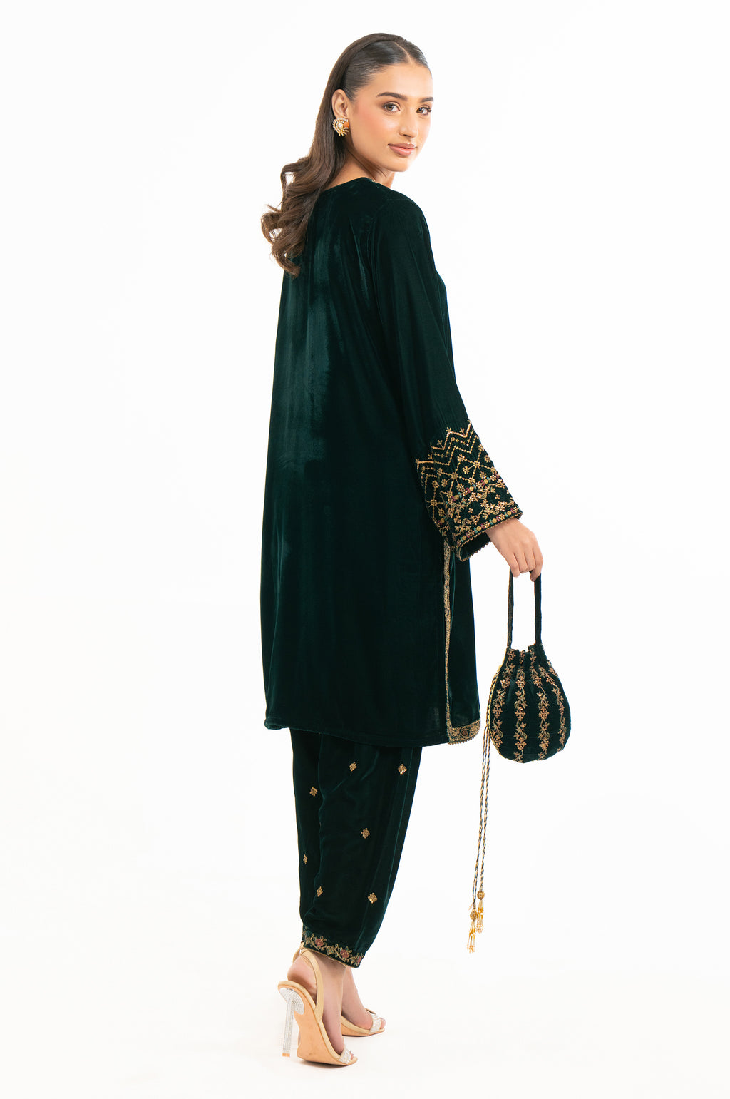 EMBROIDERED VELVET SHIRT & BOTTOM