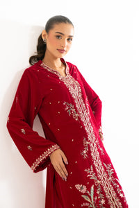 EMBROIDERED VELVET SHIRT BOTTOM