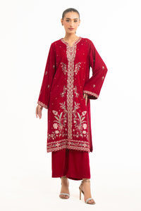 EMBROIDERED VELVET SHIRT BOTTOM