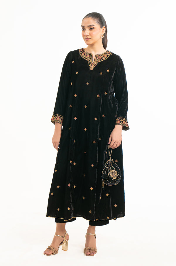 EMBROIDERED VELVET SHIRT & BOTTOM
