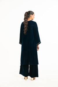 EMBROIDERED VELVET SHIRT BOTTOM