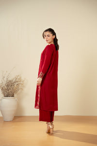 EMBROIDERED VELVET SHIRT BOTTOM