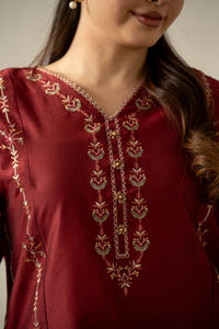 EMBROIDERED COTTON SILK STITCHED 2 PIECE SUIT