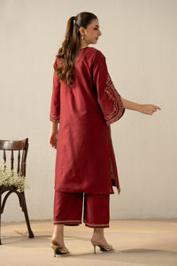 EMBROIDERED COTTON SILK STITCHED 2 PIECE SUIT